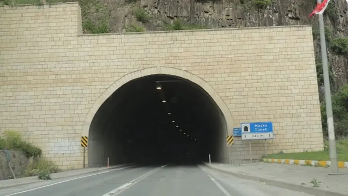 Trabzon-Maçka yolunda sürücülere Yeni Maçka Tüneli uyarısı