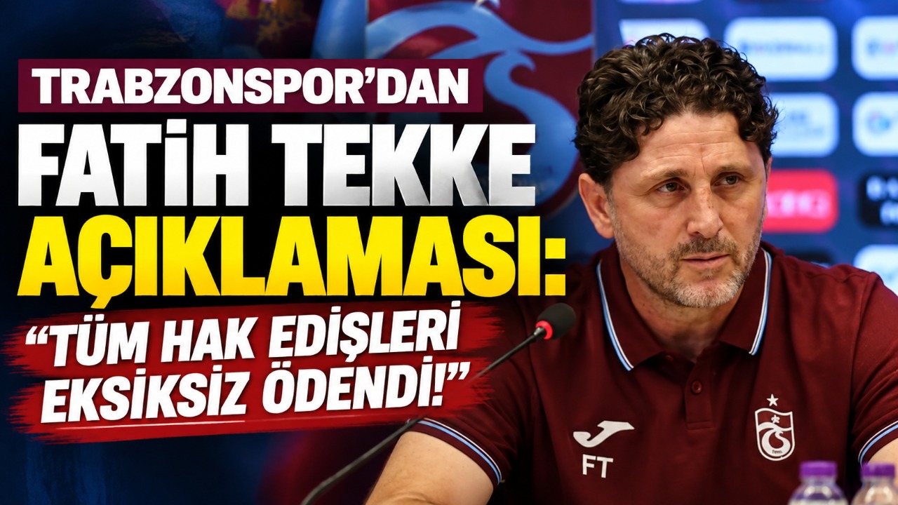Trabzonspor'dan Fatih Tekke açıklaması: Tüm hak edişleri eksiksiz ödendi!