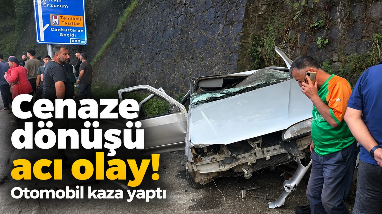 Cenaze dönüşü acı olay! Otomobil kaza yaptı
