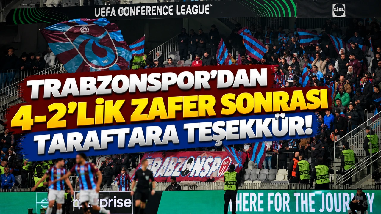 Trabzonspor'dan 4-2'lik zafer sonrası taraftara teşekkür!