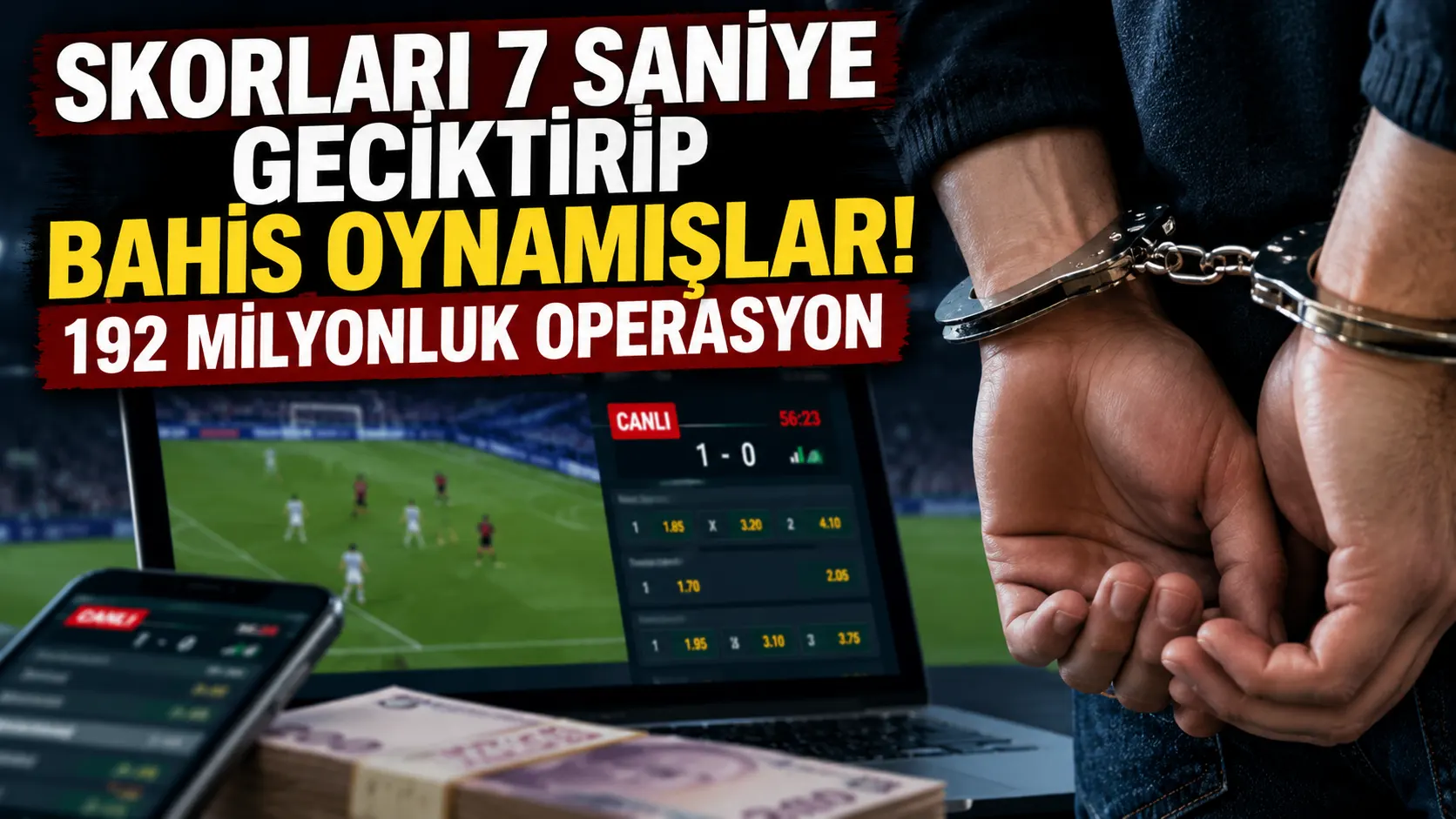 Skorları 7 saniye geciktirip bahis oynamışlar! 192 milyonluk operasyon