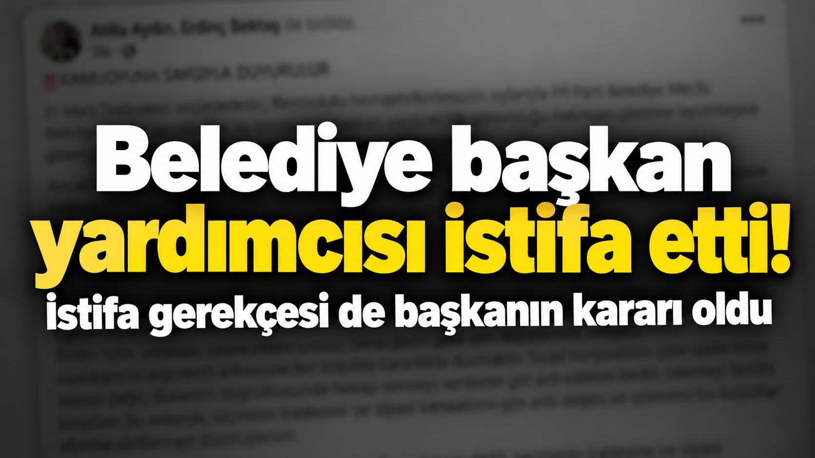 Belediye başkan yardımcısı istifa etti! İstifa gerekçesi de başkanın kararı oldu