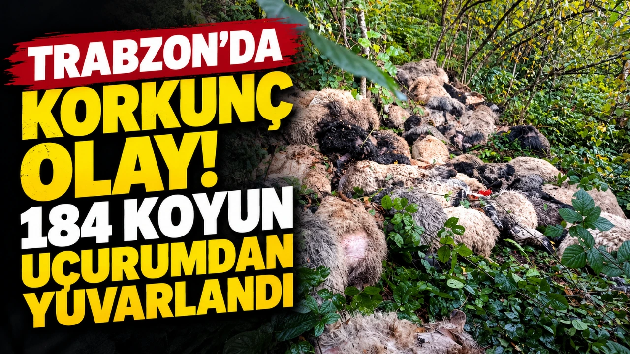 Trabzon’da korkunç olay! 184 koyun uçurumdan yuvarlandı