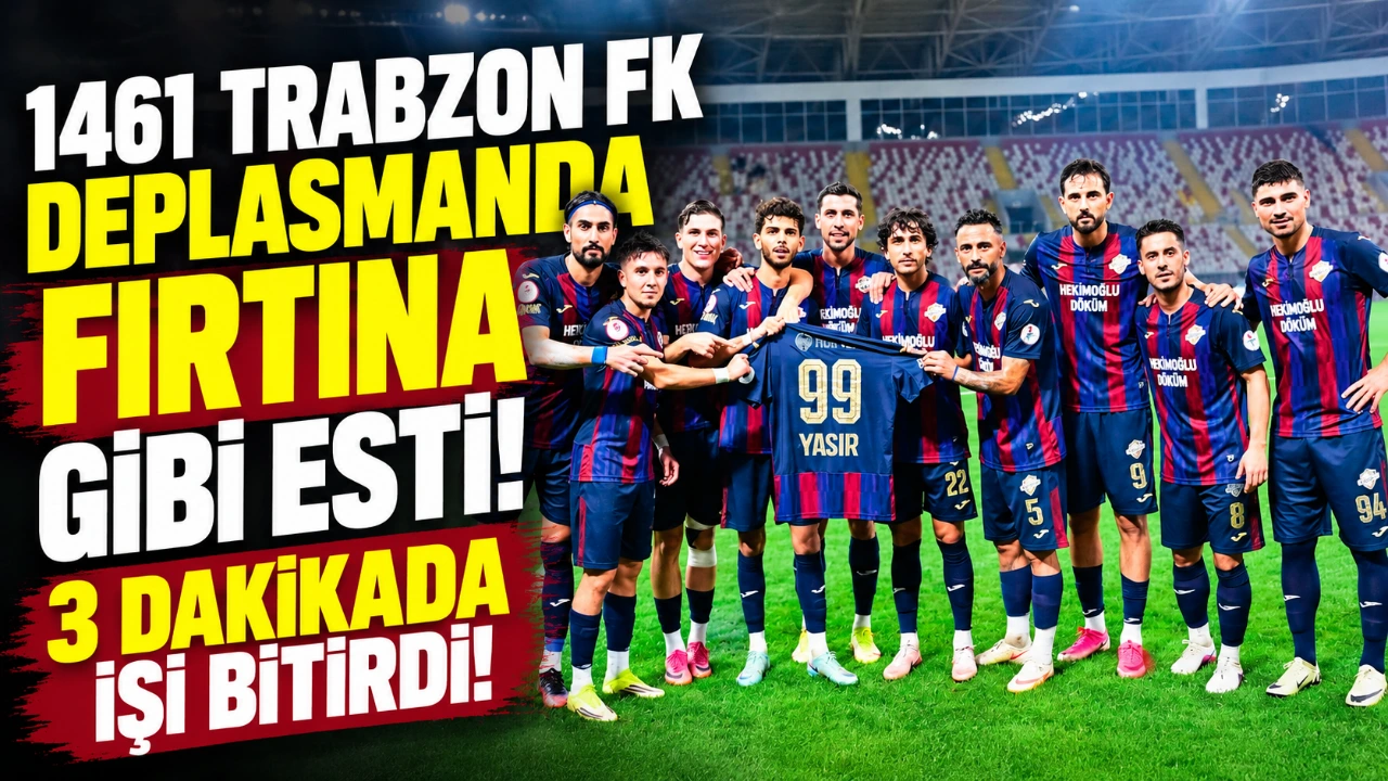 1461 Trabzon FK deplasmanda fırtına gibi esti! 3 dakikada işi bitirdi