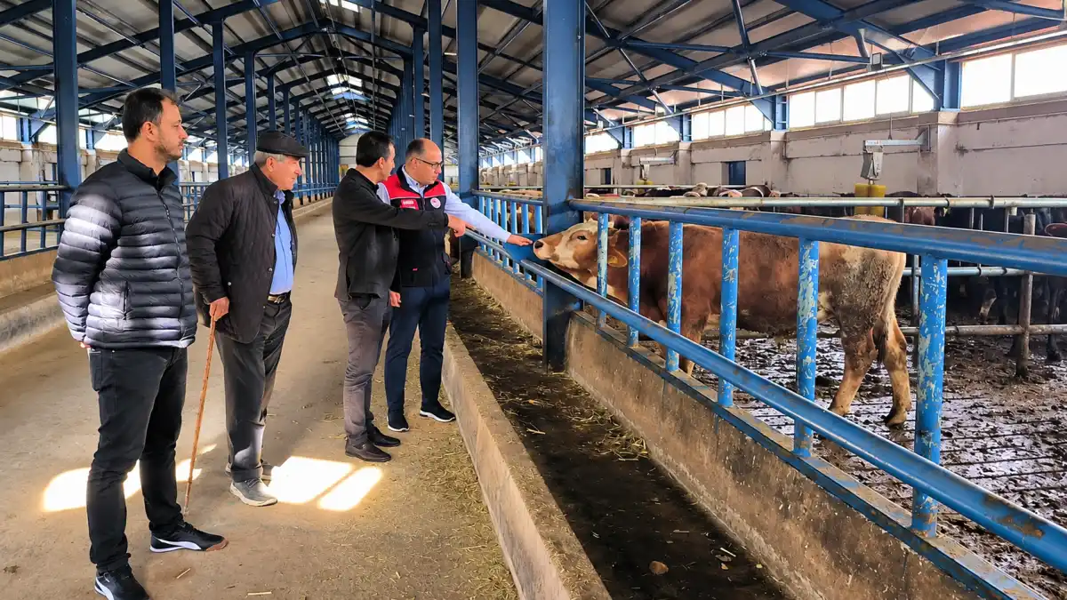 Bayburt'ta devlet desteğiyle kurulan hayvancılık tesisine ziyaret
