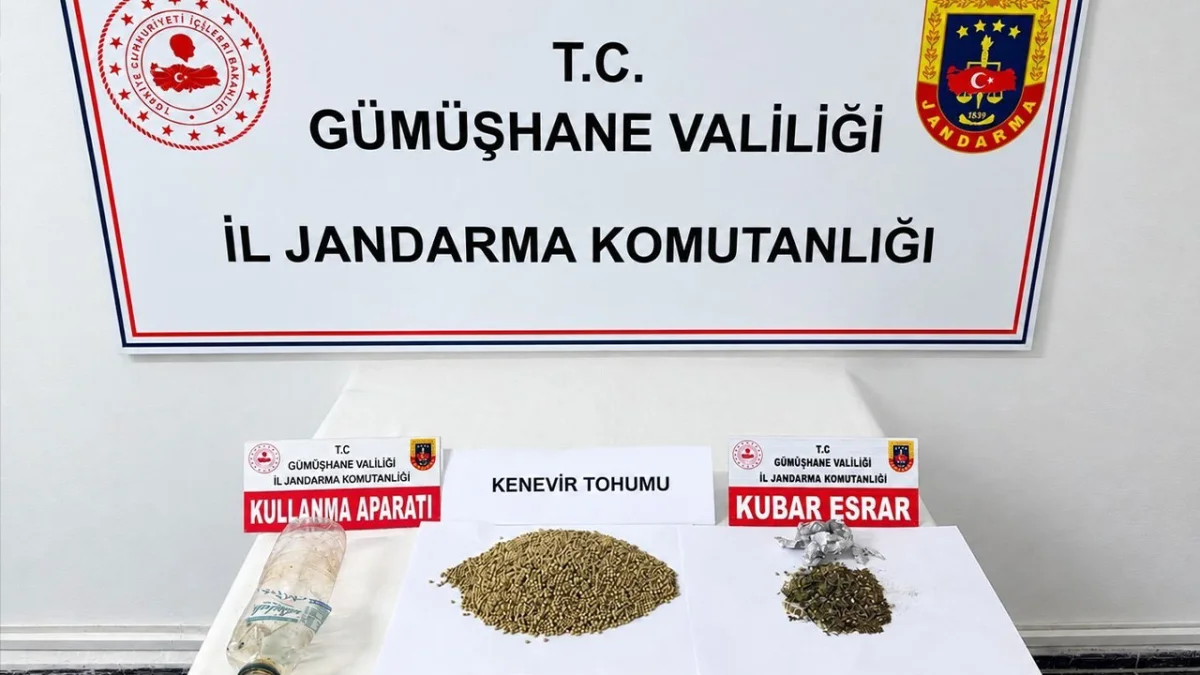 Gümüşhane’de durdurulan araçtan esrar ve kenevir tohumu çıktı