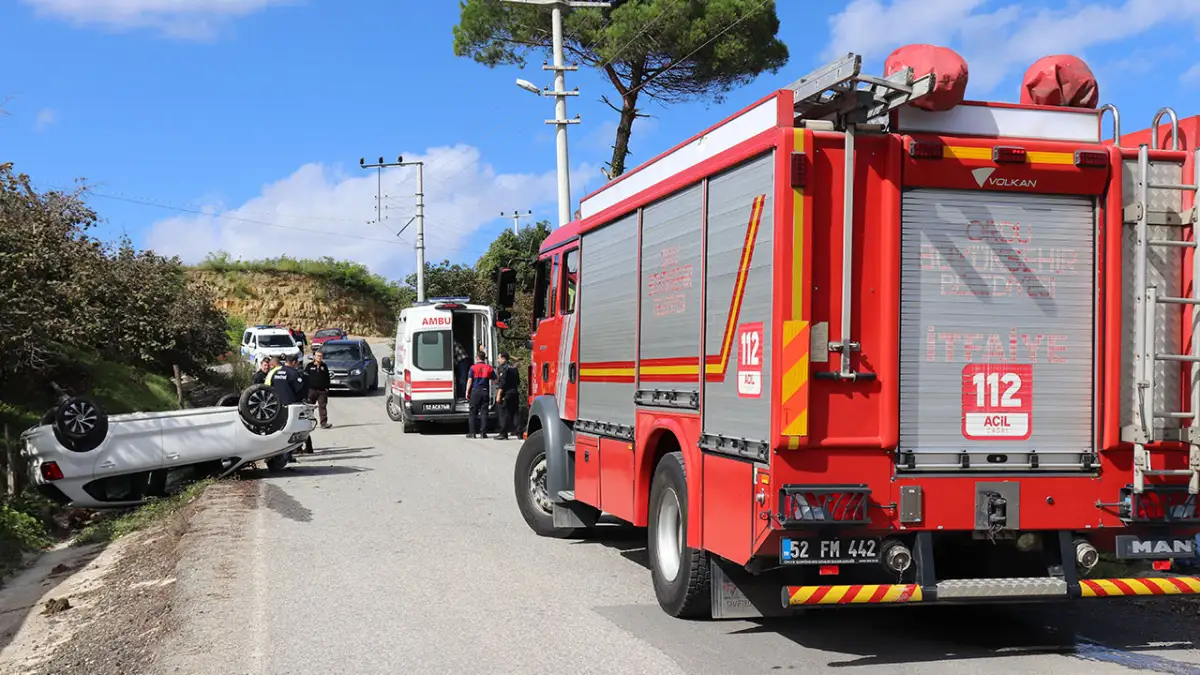 Ordu’da otomobil devrildi: Sürücü yaralandı