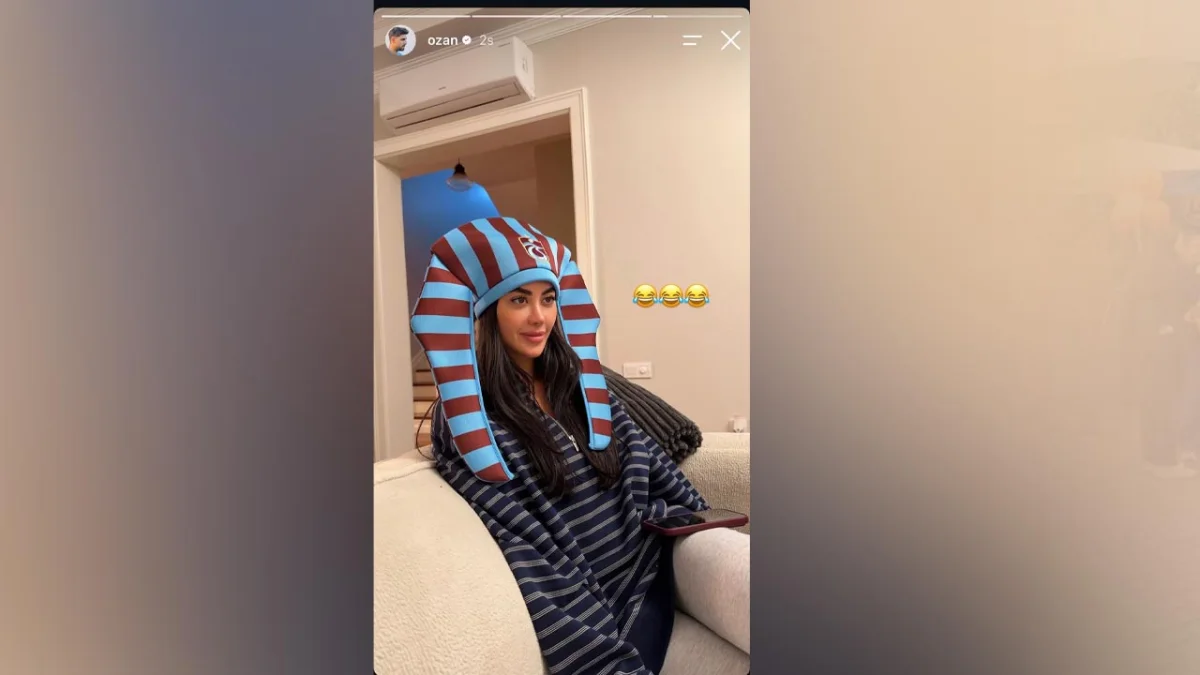 Ozan Tufan'dan eşi Rojin Tufan'a Trabzonspor şapkası!