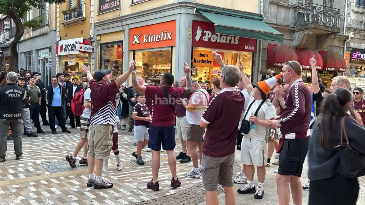 Trabzon’da Avrupa maçı heyecanı: Hearts taraftarları şehir merkezinde