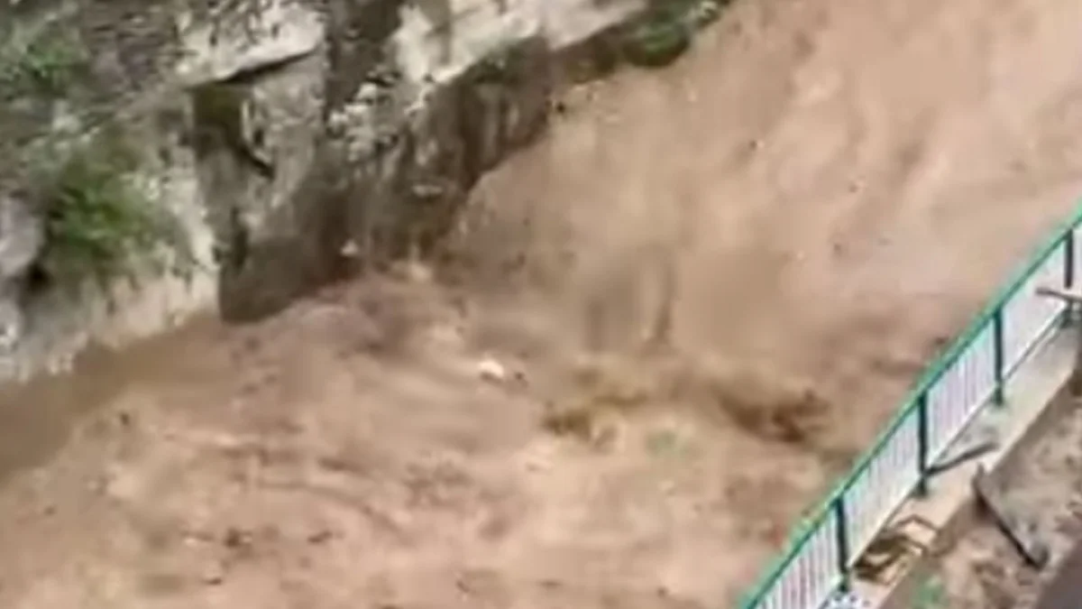 Trabzon’da dere taştı! Çaykara’da korkutan görüntüler