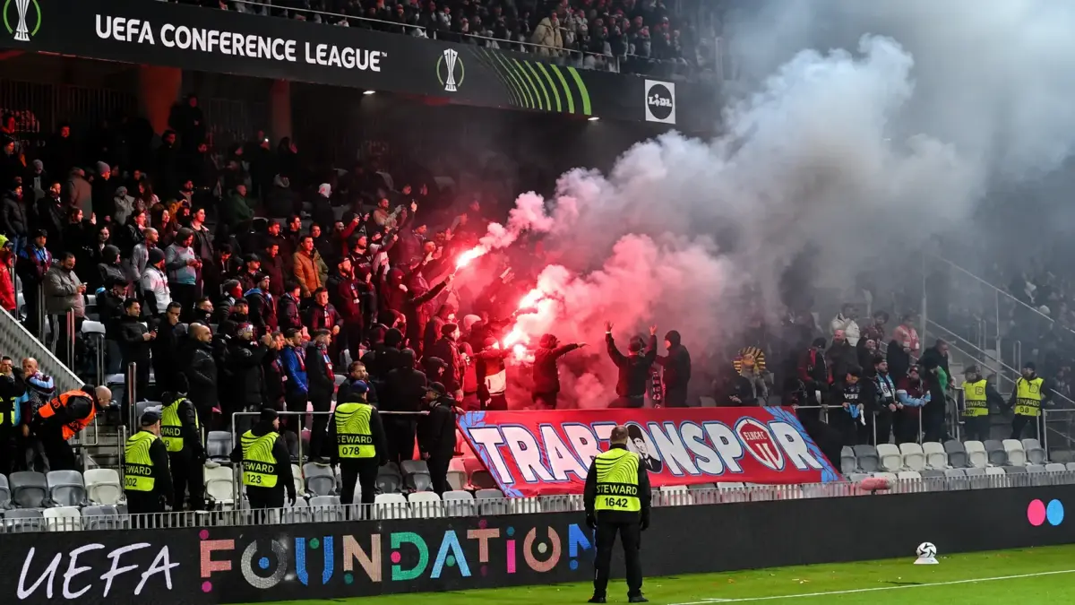 Trabzonspor'a UEFA'dan ceza tehlikesi! Finlandiya'da hasar oluştu