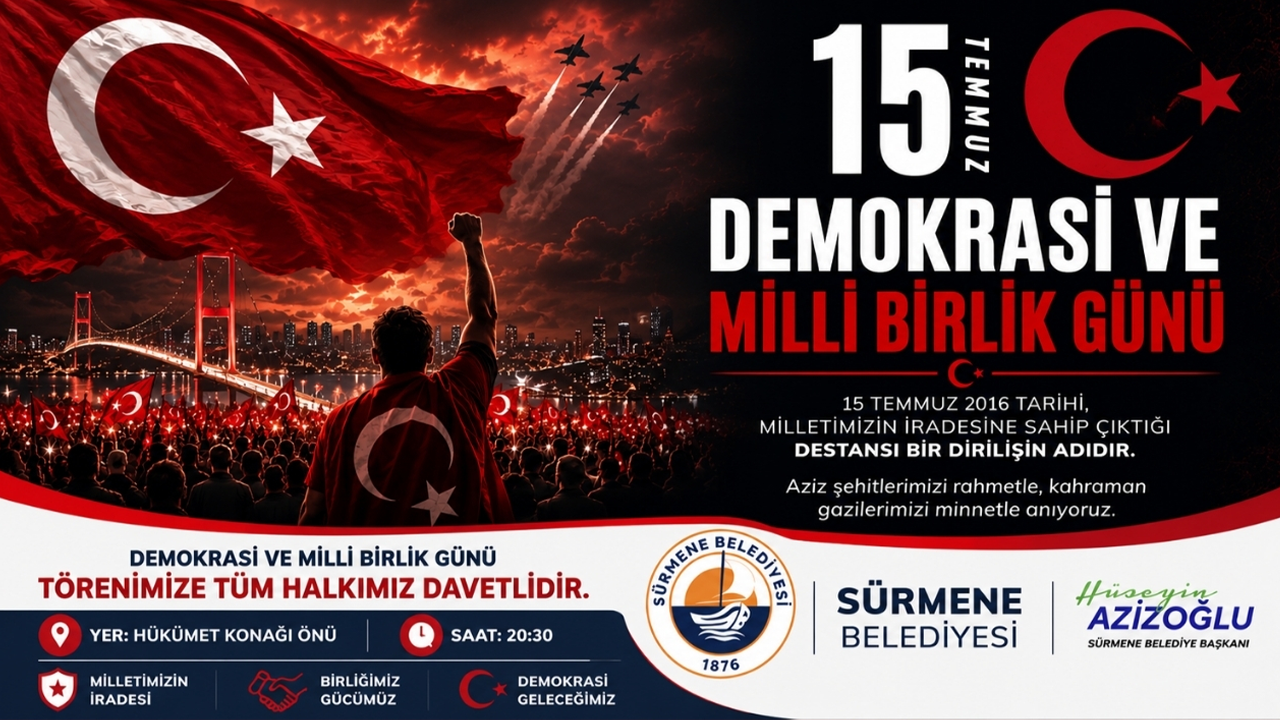 Sürmene Belediyesi 15 Temmuz İlan