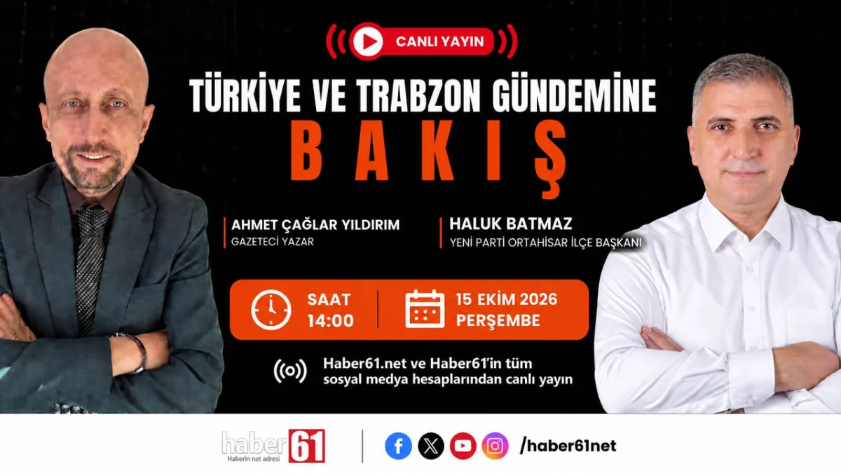 Bakış programının konuğu Yeni Parti Ortahisar İlçe Başkanı Haluk Batmaz oluyor
