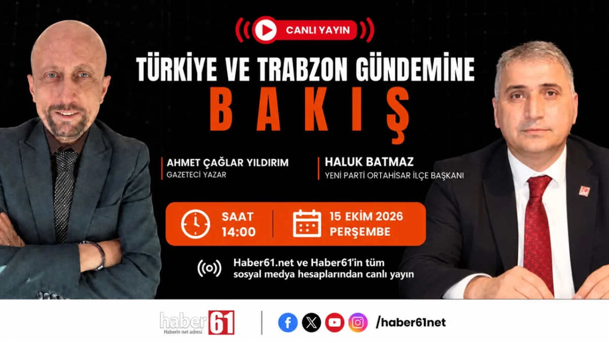 Bakış programının konuğu Yeni Parti Ortahisar İlçe Başkanı Haluk Batmaz oluyor