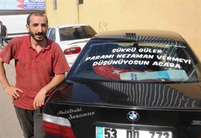 Rizeli alacağını böyle istedi