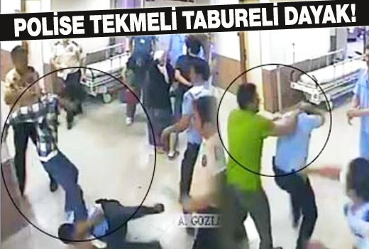 Polise tabureli dayak!