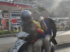 Trabzon'da Motor üzerinde tehlike