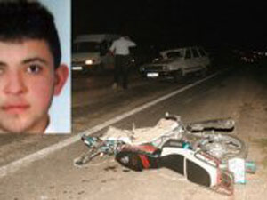 Motosiklet sürücüsünün korkunç ölümü