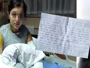 Önce asit döktü sonrada..