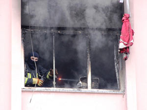 Samsun'da daire yandı!