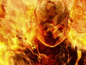 Ateş yakmaya çalışırken yüzü yandı