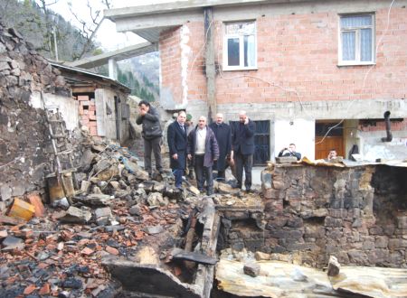 Belediyeden evi yanan şehit ailesine destek!
