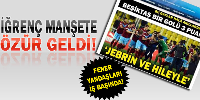 İğrenç manşete özür geldi!