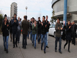 KTÜ'de rektöre protesto!