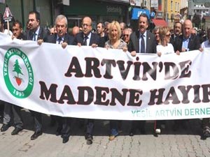 Artvin'de "Madene hayır" mitingi