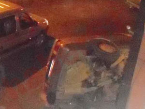 Trabzon'da kaza; Araç ters döndü!