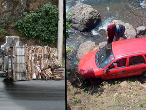 Rize'de iki ayrı kaza