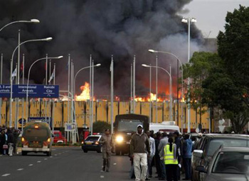 Havalanında korkunç yangın