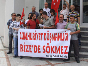 Rize'de T.C. protestosu!