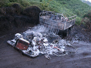 LPG'li kamyonet bir anda yandı!