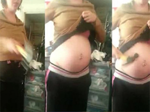 Hamile kadın karnına çekiçle vurdu