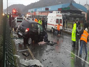 Trabzon Yomra'da zincirleme kaza 2 ölü!