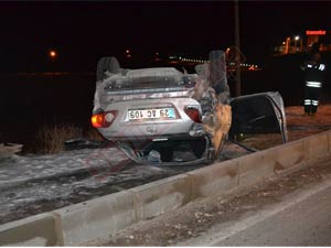 SGK İl Müdürü yoldan çıkarak takla attı!