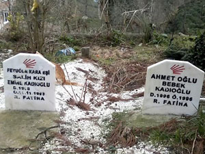 Rize'de mezar taşlarına CHP mührü