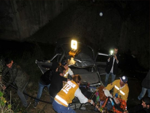 Virajı alamayan sürücü...