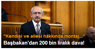 Başbakan'dan 200 bin liralık dava!