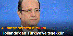 Hollande'dan Türkiye'ye teşekkür