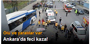 Ankara'da otobüs kazası