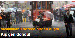 Kış geri döndü! Sıcaklıklar 8 derece birden düştü