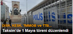 Taksim'de 1 Mayıs töreni düzenlendi