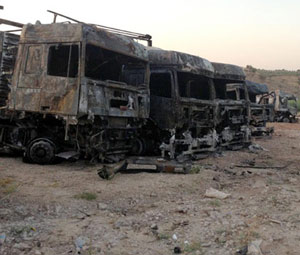 Şoför yanan kamyonu bakın ne yaptı!