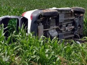 Otomobil mısır tarlasına uçtu: 3 yaralı