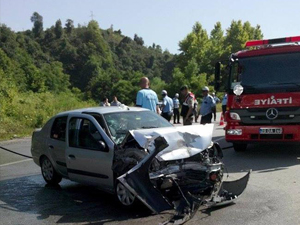Trabzon'a gelirken kaza!