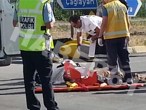 Sivas'ta kaza! Beton mikseri, motorsiklete...