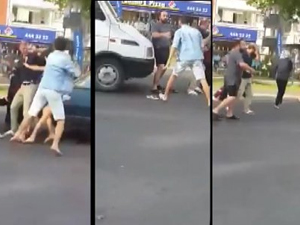 Ordu trafiğinde tekme tokat kavga!