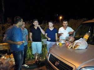 TEM Otoyolun'da sahur yaptılar